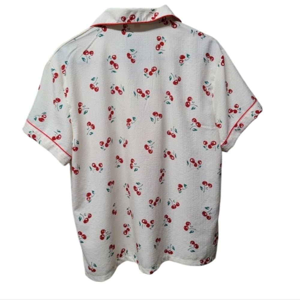 Cherry Print Women's Pajama Set Large NWOT - Picture 2 of 7